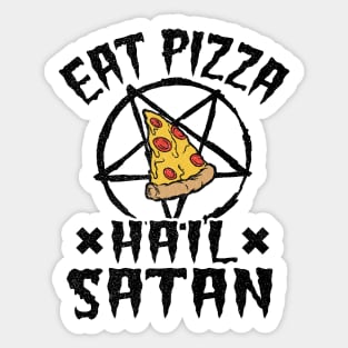 Eat Pizza Hail Satan Goth Funny Death Metal Sticker